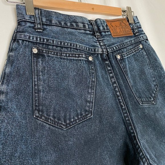 Vintage L.A. Blues Jeans High Rise 100% Cotton Black/Blue Wash Mom Relaxed Sz 10 - Picture 6 of 10